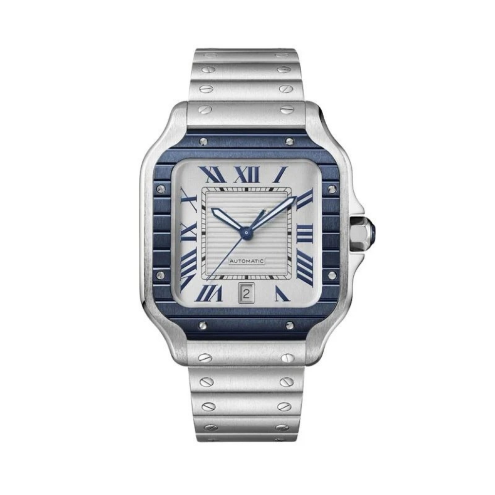 Santos Blue PVD Bezel