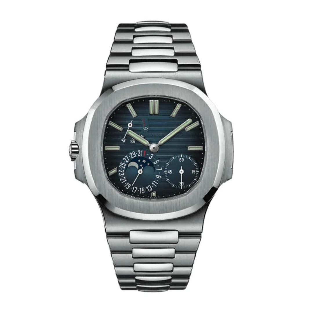 Nautilus Steel Blue Dial Moon Phase